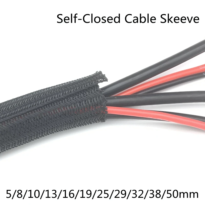 

Expandable Cable Sleeve Self Closed PET Braided Management Auto Line Management Overlaps Flexible Loom Split Pipe Tube Wire Wrap