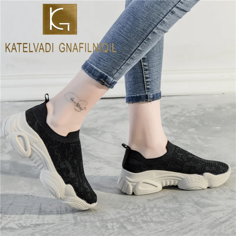 Женские кроссовки из дышащей Вулканизированной Ткани KATELVADI повседневная обувь