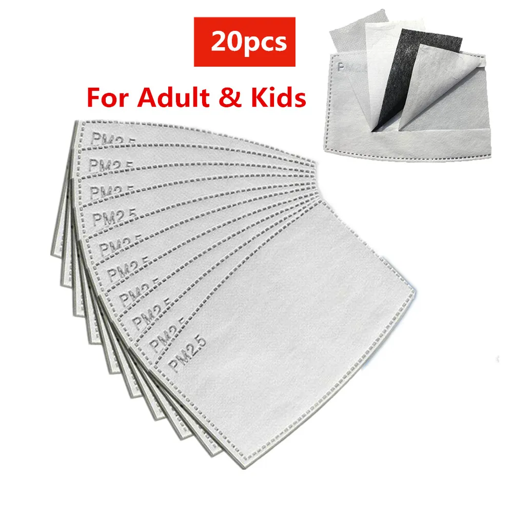 20 шт. Дети / Взрослые 5 слоев PM2.5 фильтровальная бумага Anti Haze рот - Цена: 1567.59