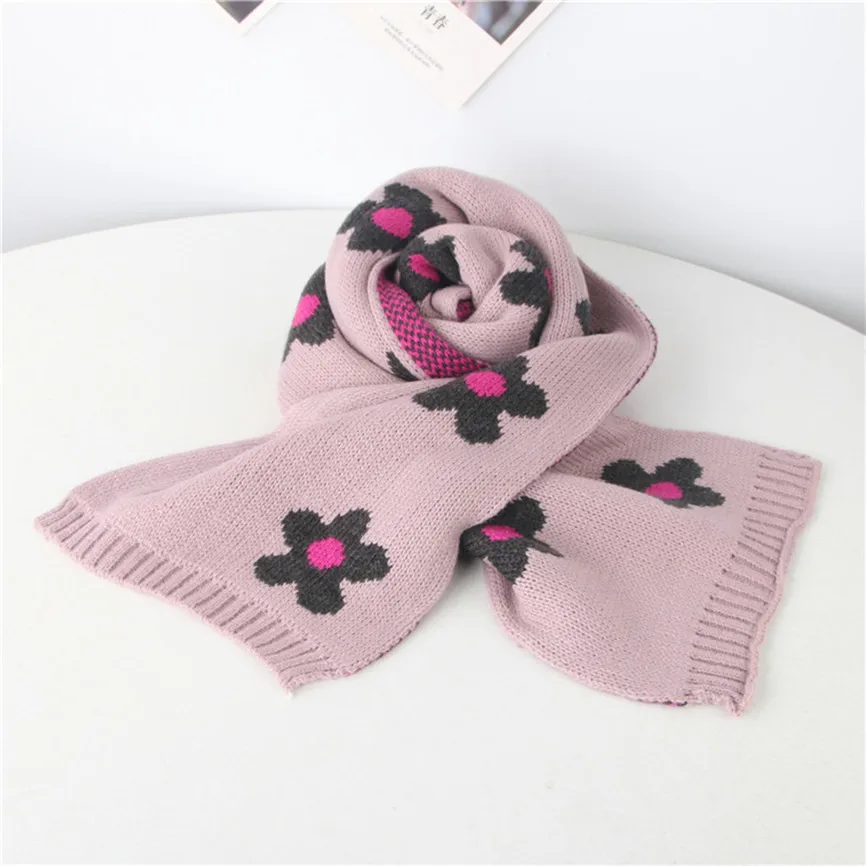 Модный детский вязаный шарф для мальчиков и девочек утепленный зимний шарф-шаль