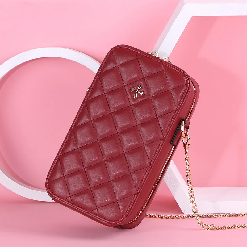 

2021 корейский бриллиантовый решетчатый женский чехол для телефона, кошельки и сумки, женская сумка через плечо, кошелек