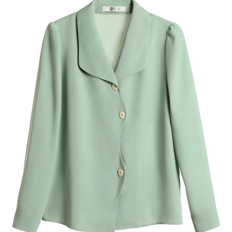 

Shirt Women's Design Sense Niche 2021 Early Autumn New Gentle Sweet Temperament Chiffon Top Loose Long Sleeve Shirt