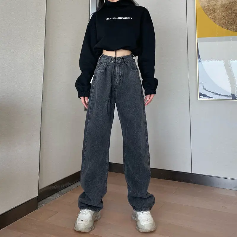

NEW New Woman Jeans For Women High Waist Clothes Wide Leg Denim Clothing Blue Streetwear Fashion Harajuku Straight Pants