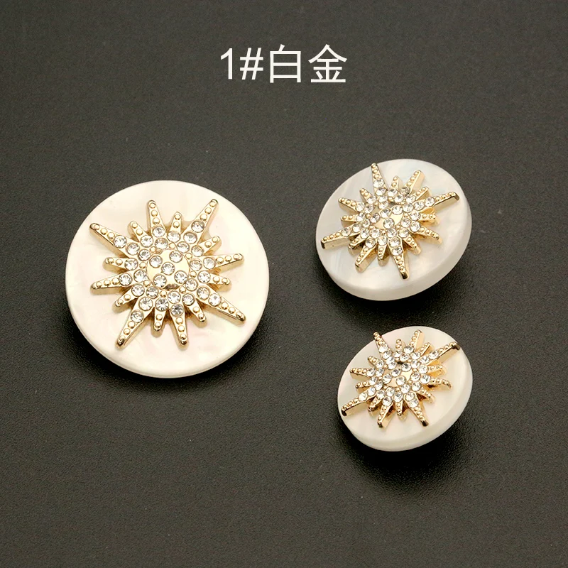 6 шт. белый черный металлический золотой бриллиант стразы пуговицы для одежды