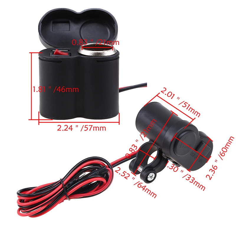 POSSBAY 12V 24V мотоцикл с двумя разъемами USB для больных Зарядное устройство 22 мм руль