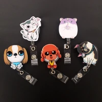 new dog and cat style retractable badge reel for nurse doctor card holder office hospital supplies name card