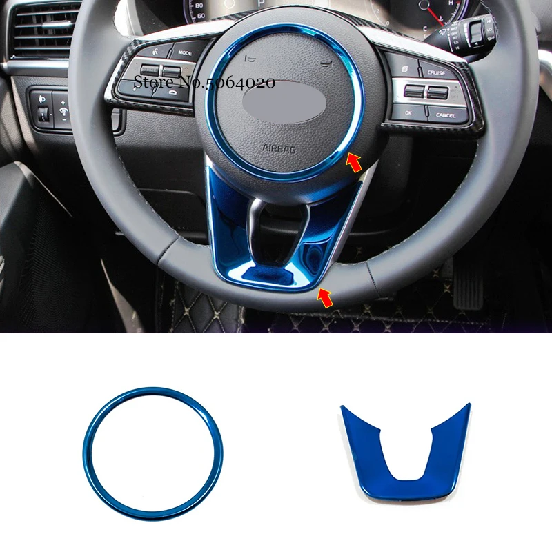 

For KIA Seltos 2020 Accessories Stainless steel Car steering wheel button Sticker Decoration Cover Trim Car styling 2pcs