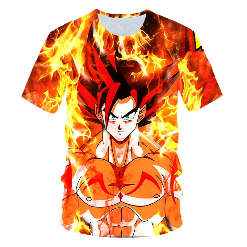 Мужская футболка с коротким рукавом Goku Dragon Ball Z модная 3d принтом в стиле аниме DBZ