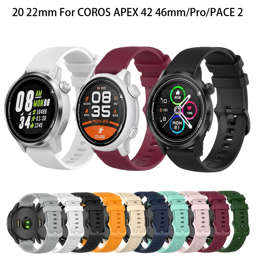 

Ремешок силиконовый для наручных часов COROS APEX Pro/PACE 2, спортивный браслет для быстрой установки, 20 мм 22 мм 42 мм 46 мм