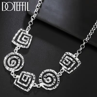 doteffil 925 sterling silver 20 inch hollow thread pendant necklace for women fashion wedding party charm jewelry