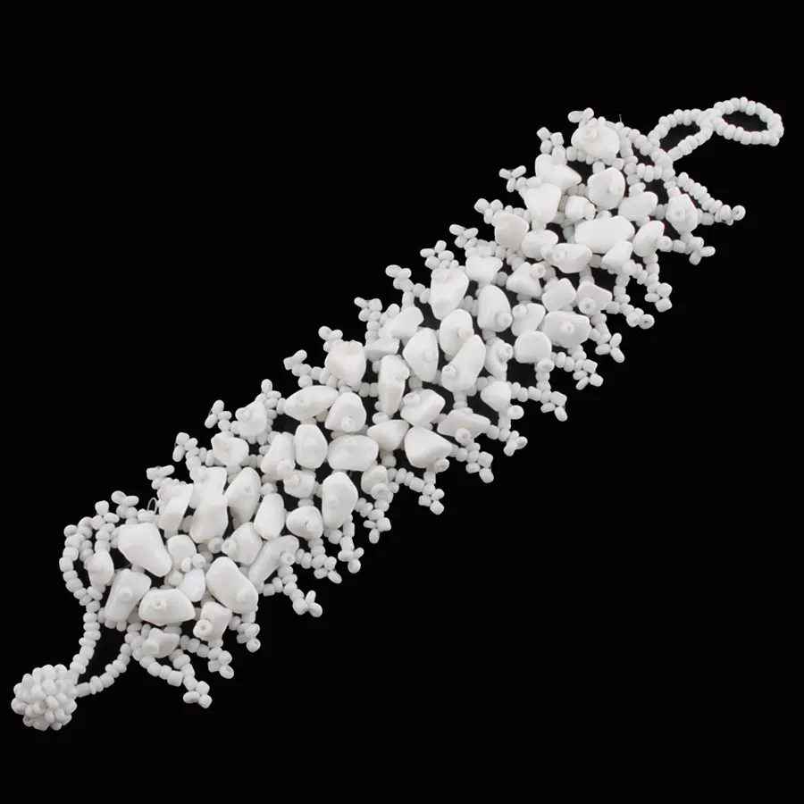 

WOJIAER Natural White Jade Stone Weave Bracelets Chips 4~8mm Beads Stretch Adjustable Bracelet 7~7.5Inches Jewelry PK3027