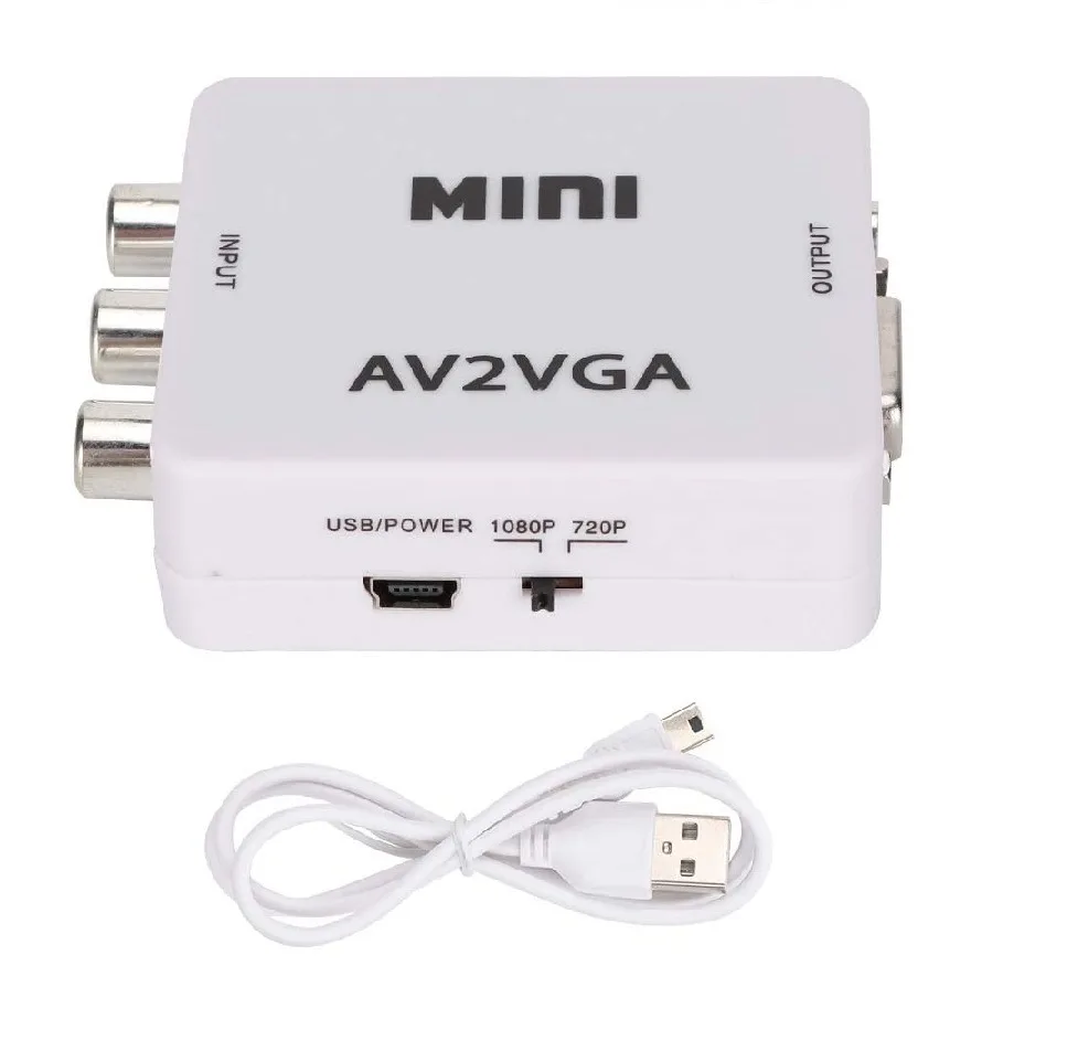 Мини RCA в VGA конвертер AV2VGA VGA2AV разговор с 3 5 мм аудио видео для ПК к ТВ HD компьютер
