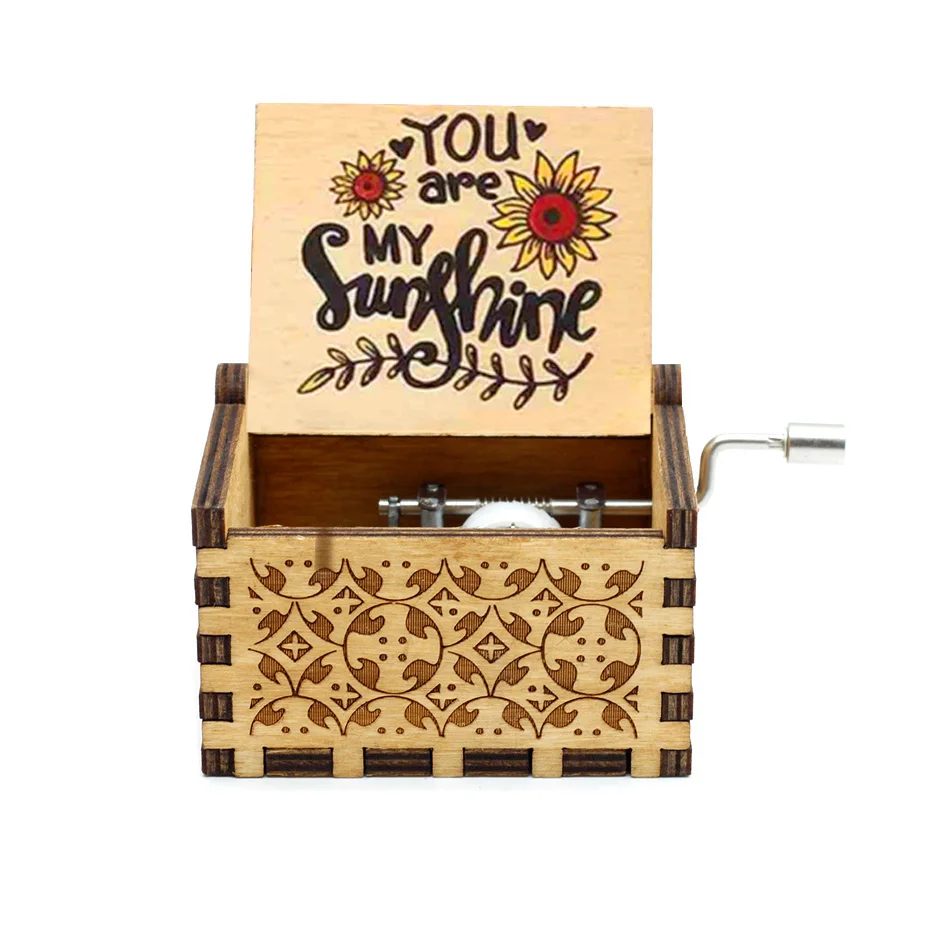 Деревянная музыкальная шкатулка с ручкой Парк Юрского периода You Are Our Sunshine Queen