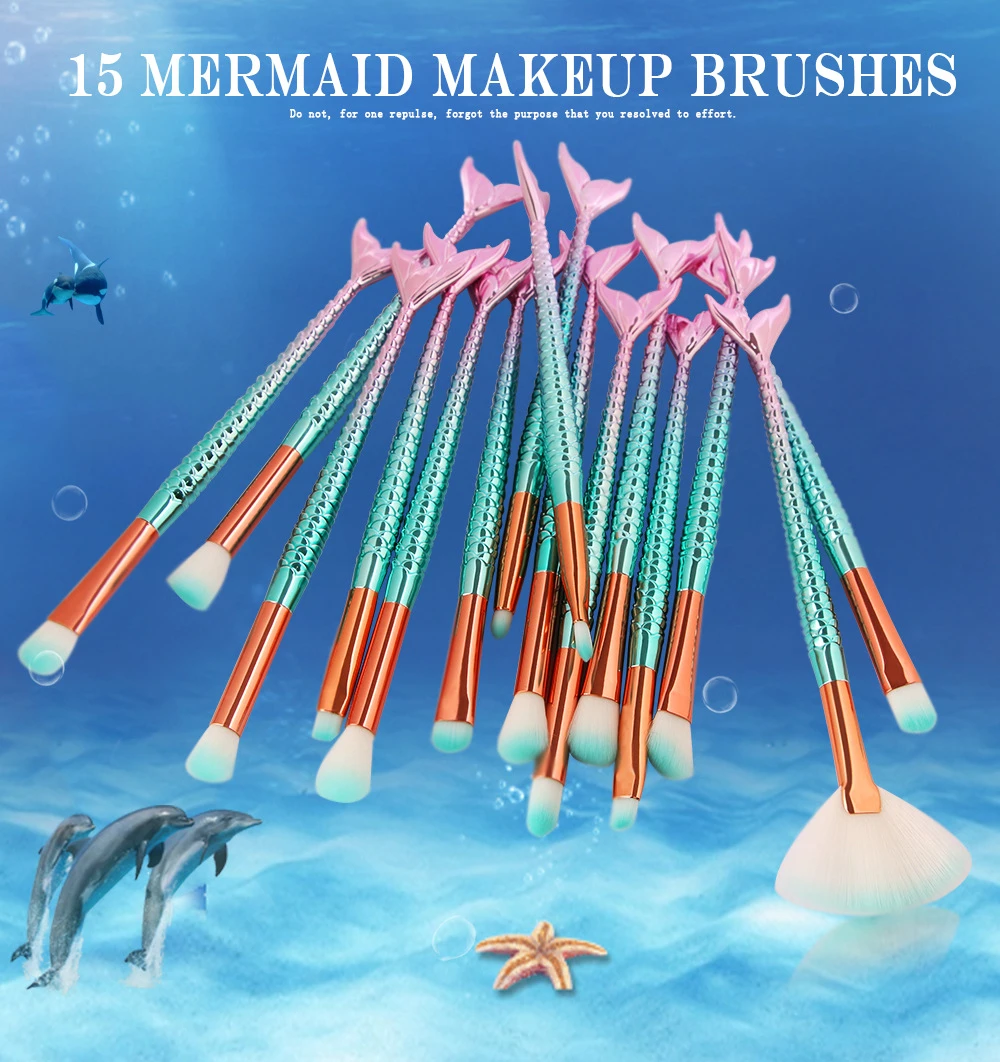 Кисти для макияжа новинка хит Русалочка основа бровей подводка глаз румяна