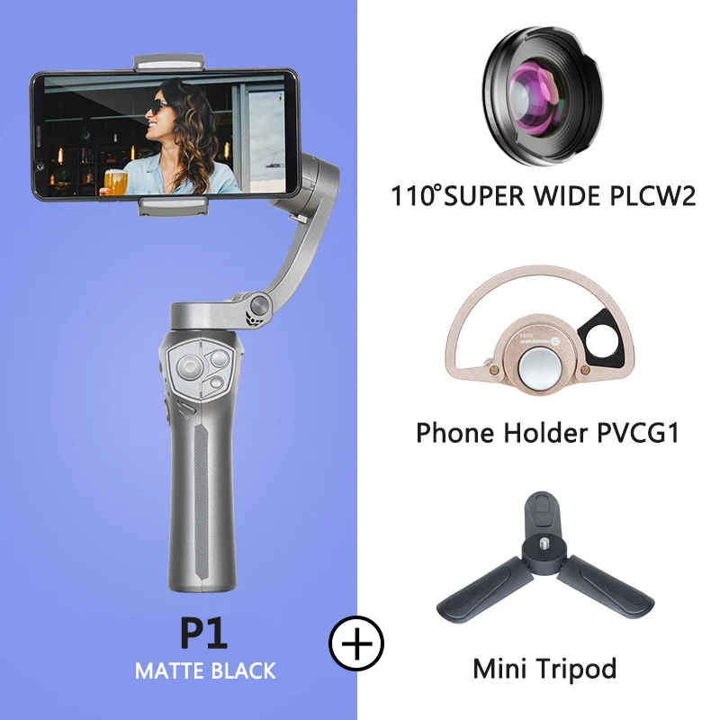 P1 LCW2 VCG1 Tripod BENRO P1 3 оси смартфон Gimbals стабилизатор P1 ручной Gimbal стабилизатор для Gopro iPhone huawei XiaoMi - Цвет: P1 LCW2 VCG1 Tripod