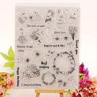 little bear clear stamps blessing rubber stamp for diy scrapbooking card making album photo paper new stamps handmade decor