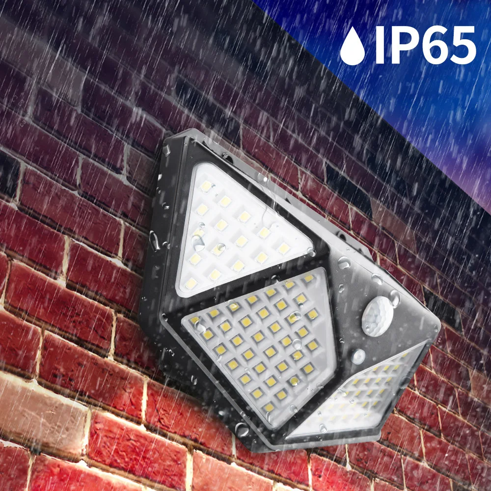 A2 solar lamp lantern 100/114 LED light 4-side 2400mA PIR motion sener Garden outdoor Patio Yard Wall Driveway Fence