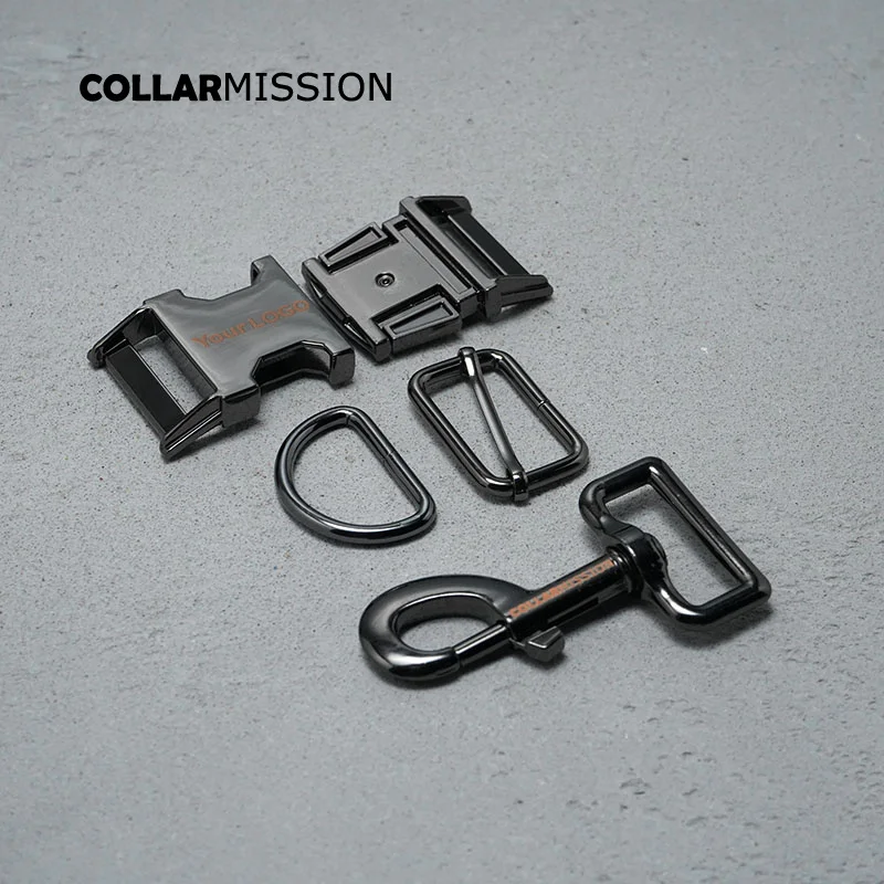 

(metal buckle+adjust buckle+D ring+metal dog clasp/set)Retailing engraved high quality 30mm for DIY dog collar student bag parts