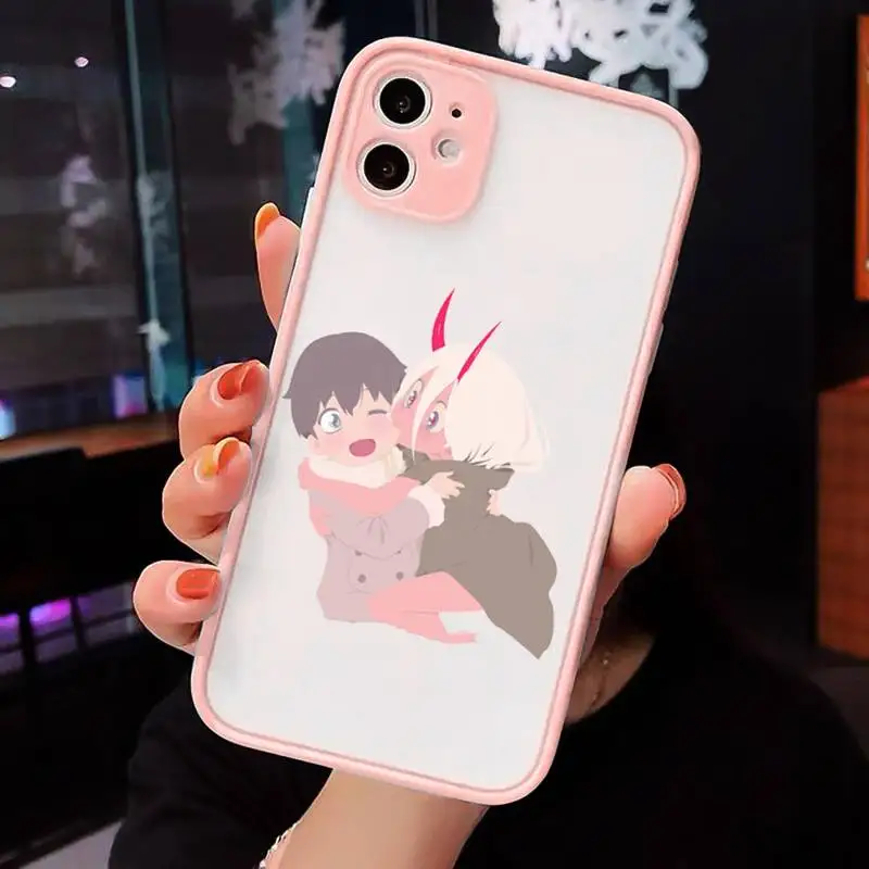 

Sexy anime girl Two zero lovely Pink Phone Cases Matte Transparent for iPhone 7 8 11 12 s mini pro X XS XR MAX Plus cover funda