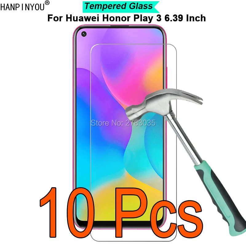

10 шт./лот, ультратонкое закаленное стекло 2.5D для Huawei Honor Play 3 Play 3, твердость 9H, защита экрана, 6,39 дюйма
