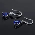 Черный Ангел 925 Стерлинговое Серебро, сапфир длинные висячие серьги для женщин с цитрином, с аметистом серьги в виде капель с знакомства подарок ювелирные изделия оптом