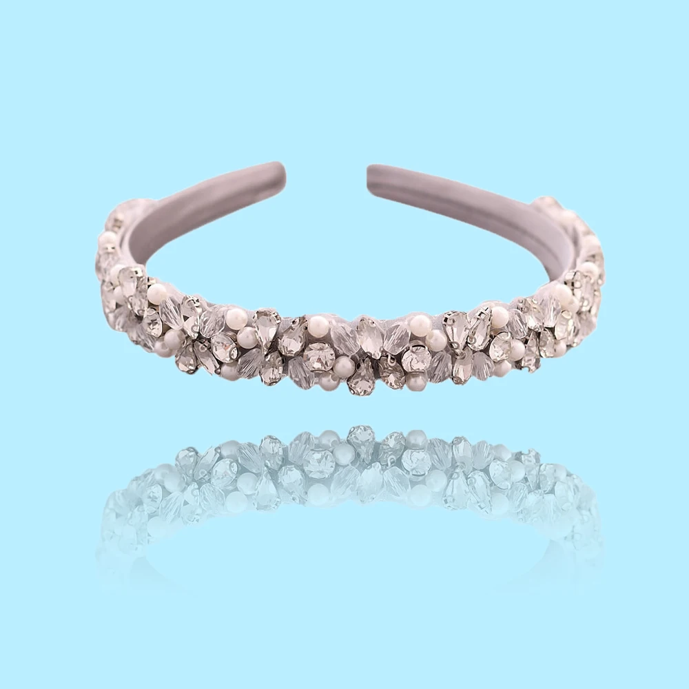 

S387-D Luxury Rhinestone Wedding Headband Stunning Crystal Hair Jewelry Bridal Hair Tiara Baroque Headbands Headwear for Hair