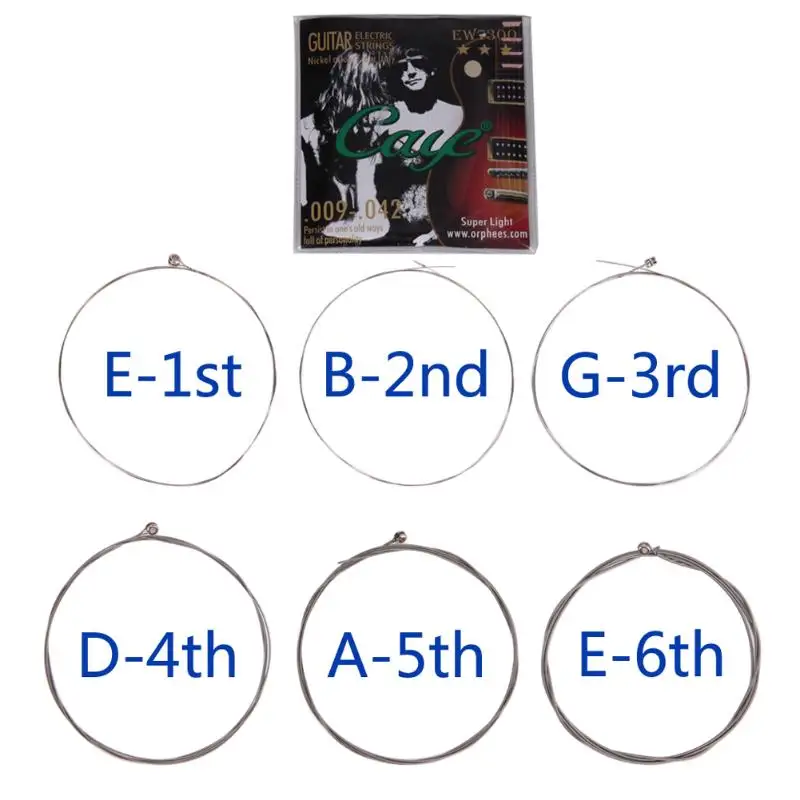 Никелированные стальные гитарные струны CAYE серии EW для электрогитар | Спорт и