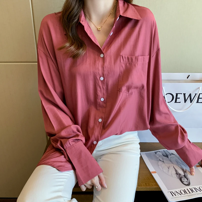 Блузка женская шифоновая с длинным рукавом на весну/осень