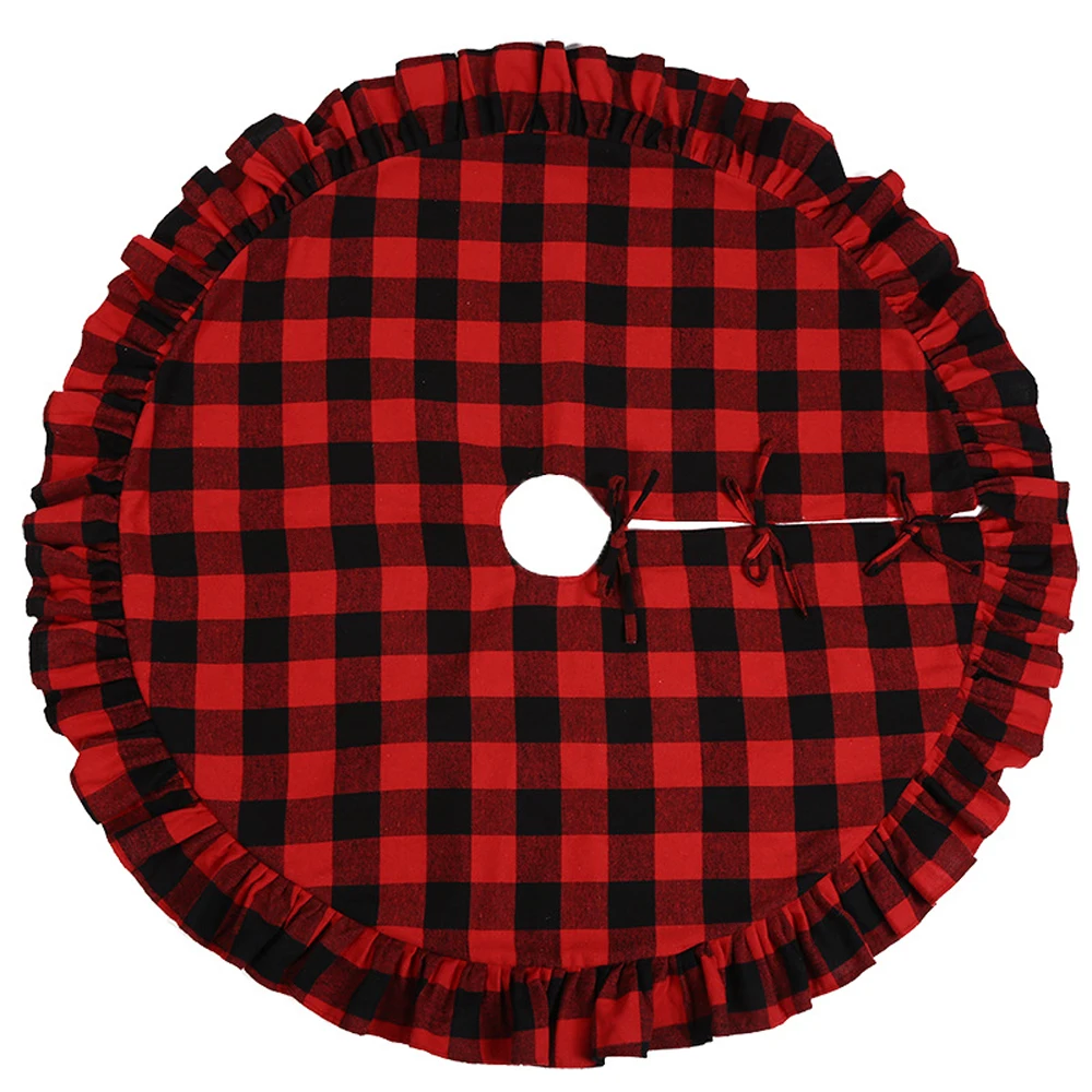 1 Pcs Christmas Tree Dress Ornament Classic Red And Black Plaid Skirt Placed Gift Up Family Venue Layout | Дом и сад