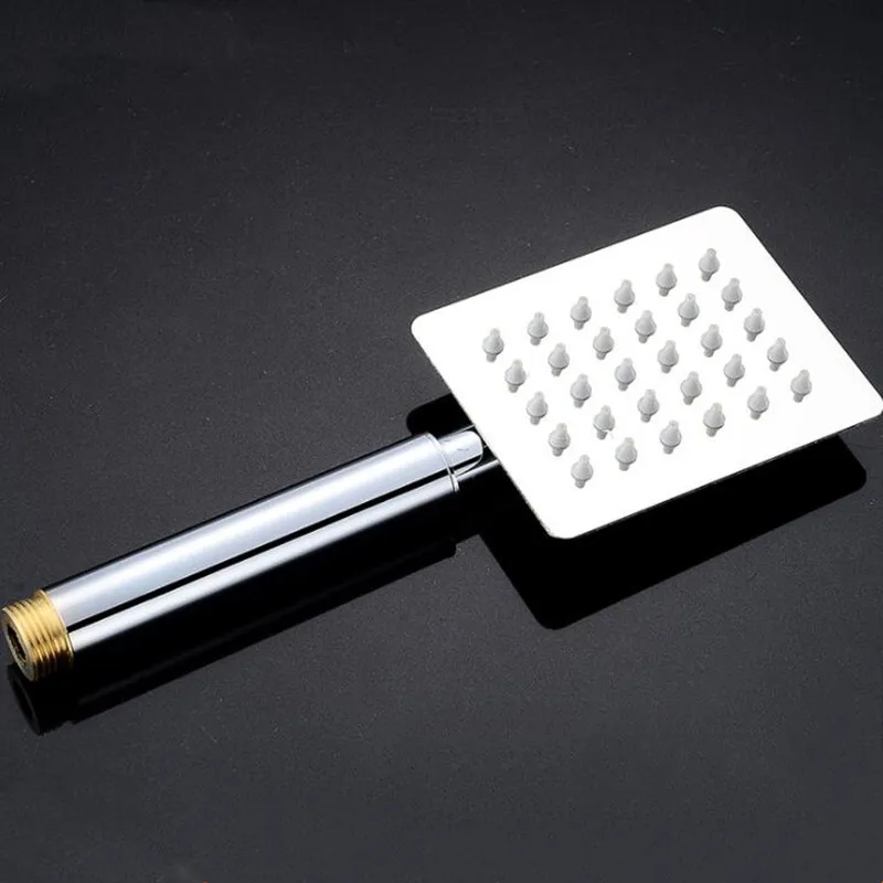 

304 Stainless Steel Handheld Shower Head Square Shape Pressurized Ultra-thin Nozzle
