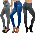 Лидер продаж женские тонкие джинсовые леггинсы с карманом с высокой талией зауженные джинсовые брюки X85