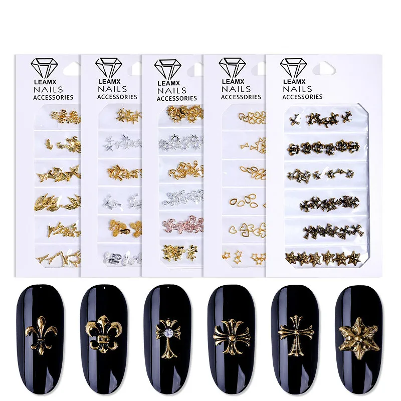 30 шт./компл. новые аксессуары для ногтей 6 grid смешанный Металл полый океан стиль