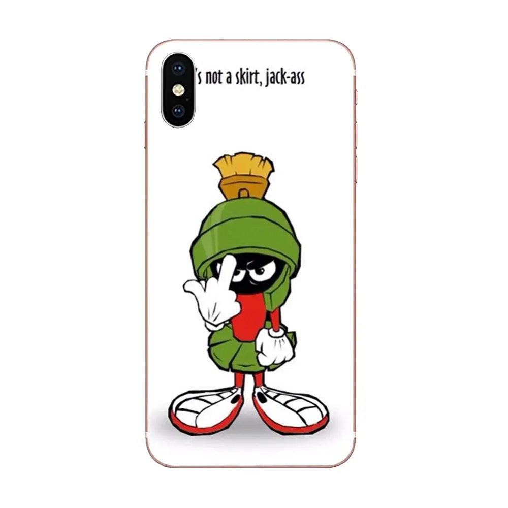 Мягкий Твердый чехол из ТПУ для Apple iPhone 4 4s 5 5C 5S SE 6 6S 7 8 Plus X XS Max XR Cute Looney Tune Marvin The Martian