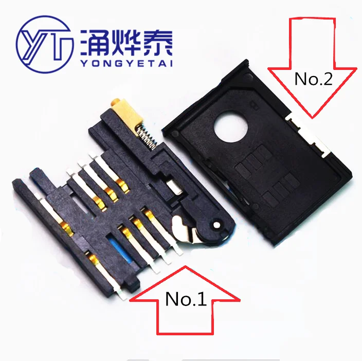 

YYT 10PCS SIM card holder KF-016 card slot 6+2P drawer type A card SIM900A card holder pull-out IC holder GPS self-pop