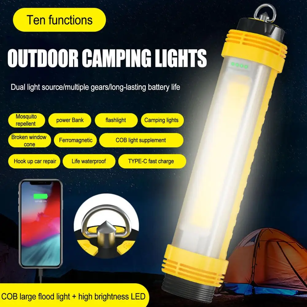 

Camping LED Flashlight Handheld Flashlight USB Rechargeable LED Flashlight with COB Side Lamp Beads 20-25 Hours of Strong Light