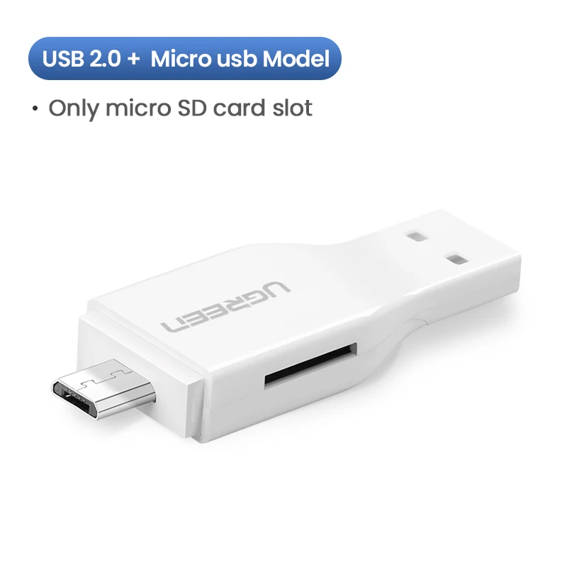 OTG USB 2.0 Model Ugreen кард-ридер USB 3,0 2,0-SD Micro SD TF карта памяти адаптер для ноутбуков Аксессуары мульти смарт-кардридер кард-ридер - Цвет: OTG USB 2.0 Model