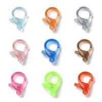 100pcs transparent plastic lobster claw clasps buckle snap hook for necklace bracelet chain jewelry making supplies accessories