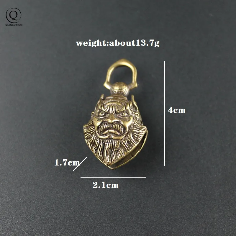 Винтаж латунь Чжун Куй китайский Masterof призрак колокольчик-брелок Подвески