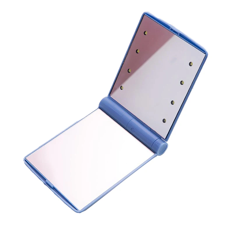8 LED Blue 8 светодиодный фонарь зеркало для макияжа с подсветкой, мини карманное зеркало портативное гибкое складное косметическое зеркало светодиодный зеркало - Цвет: 8 LED Blue