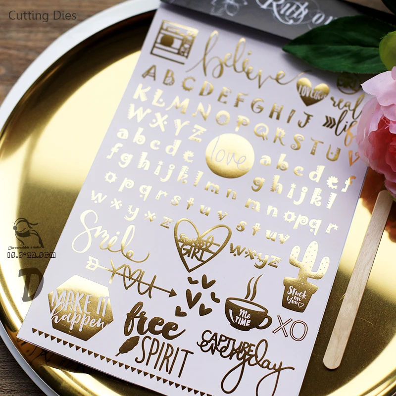 2019 золотой цвет горячего тиснения Фольга Снежинка буквы натирать для