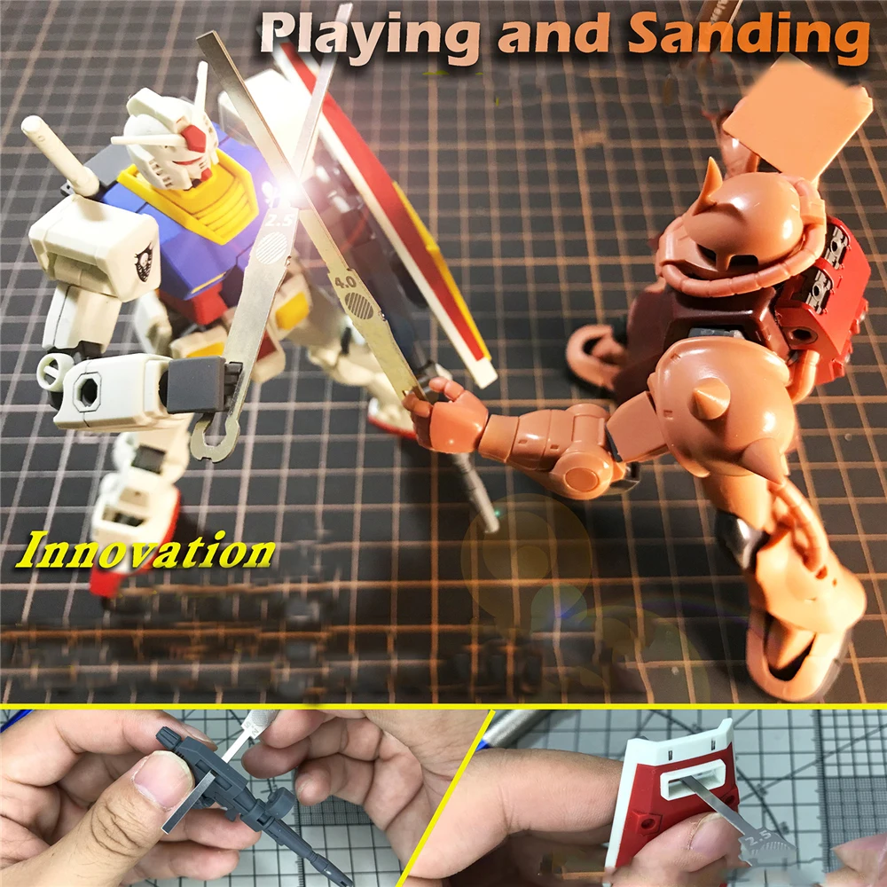 9 in1 Detail Grinding Stick File Handheld Model Building Tools for Gundam 1/144 Scale Decoration 304 Stainless Steel | Электроника