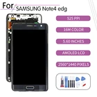 ЖК-дисплей с сенсорным экраном и дигитайзером в сборе для SAMSUNG Galaxy Note 4 Edge, дисплей с рамкой для замены, оригинал