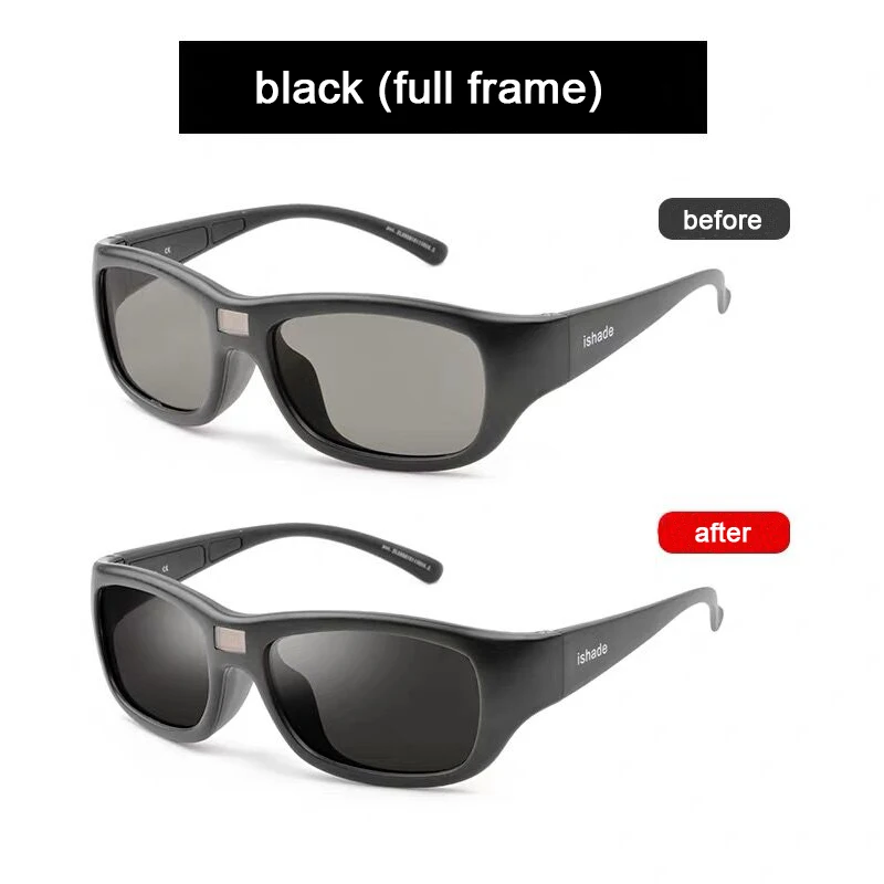 full fram black Поляризационные солнцезащитные очки, мужские аксессуары, спортивные солнцезащитные очки, очки для вождения, очень трендовые, Blink, фотохромные солнцезащитные очки - Цвет линз: full fram black