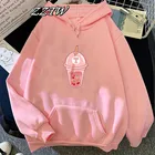 Повседневные пуловеры с принтом чая пузырьков, Женская винтажная одежда с капюшоном из мультфильма, новинка 2021, женские толстовки, кавайная одежда, толстовки Boba