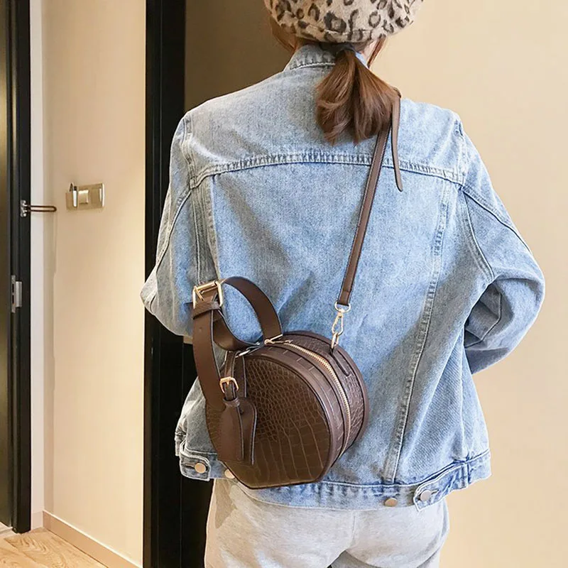 Круглая сумочка для женщин модный мессенджер на плечо сумка через классический