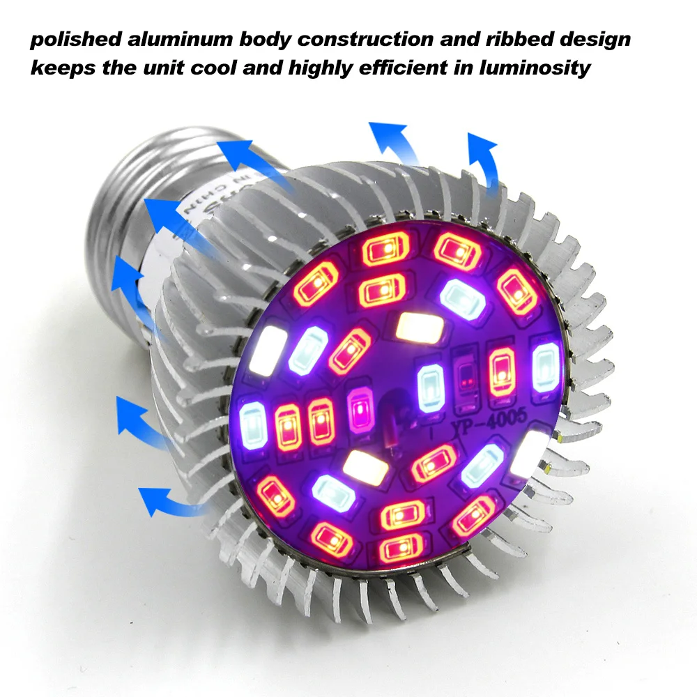 Full Spectrum 8W 10W E27 E14 GU10 18 28 Led Grow Light Red Blue UV IR Growing Lamp for Hydroponics Flowers Plants Vegetables | Освещение