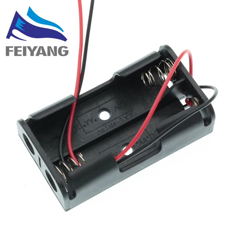 Пластиковый стандартный размер AA/18650 Держатель батарейного отсека чехол черный с