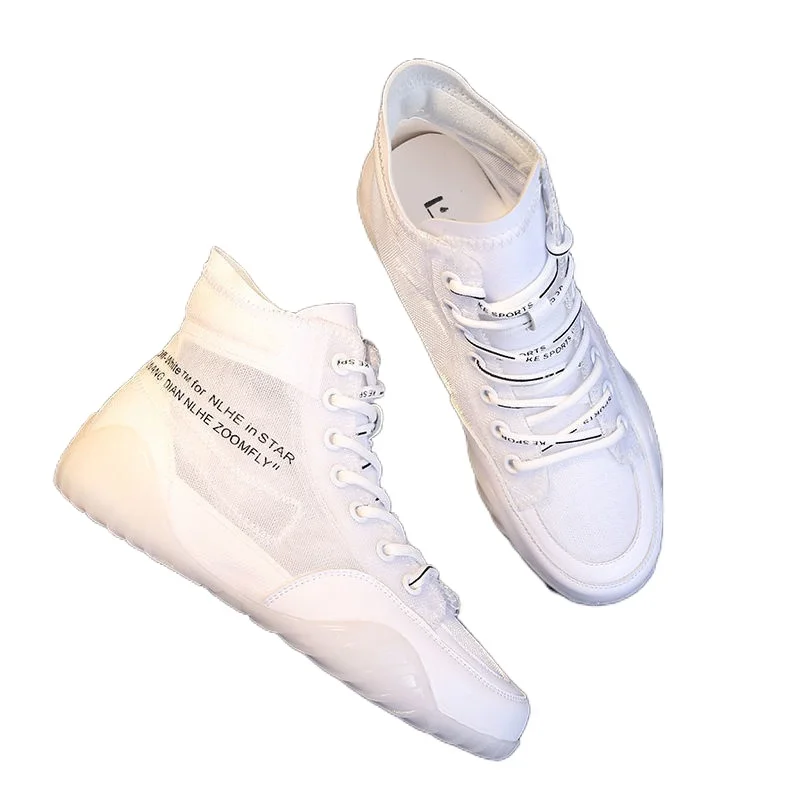 

2021 New Shoes Female Students Sports Shoes White Shoes High-top Sneakers Breathable Old Shoes Casual Shoes Sneakers