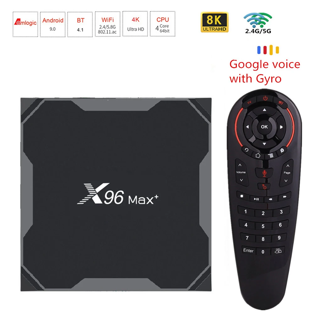 Приставка Смарт-ТВ X96 MAX Plus Android 9 0 Amlogic S905X3 8K 4 + 64 ГБ 2 ГГц | Электроника