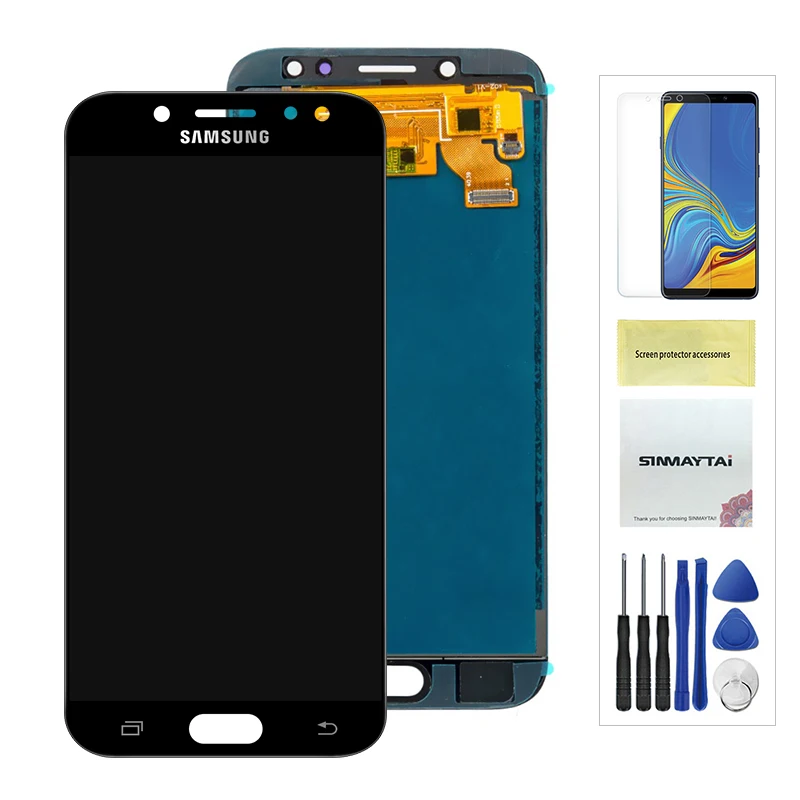 Adjustable Black 5,5 ''для samsung Galaxy J7 Pro J730 SM-J730F J730FM/DS J730F/DS J730GM/DS ЖК-дисплей кодирующий преобразователь сенсорного экрана в сборе - Цвет: Adjustable Black